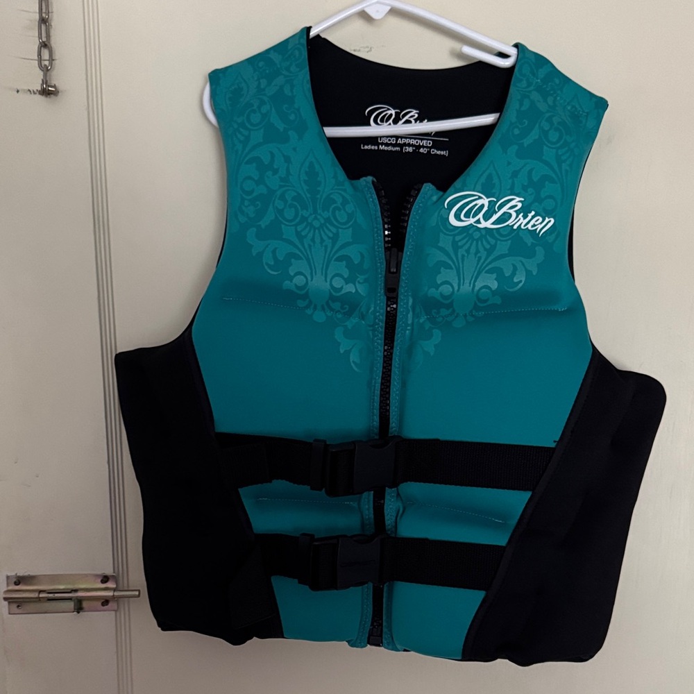 Teal and Black Women's Life Vest